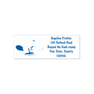 Funny beaver with chainsaw cartoon humor self-inking stamp