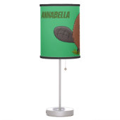 Funny beaver with chainsaw cartoon humor table lamp (Left)