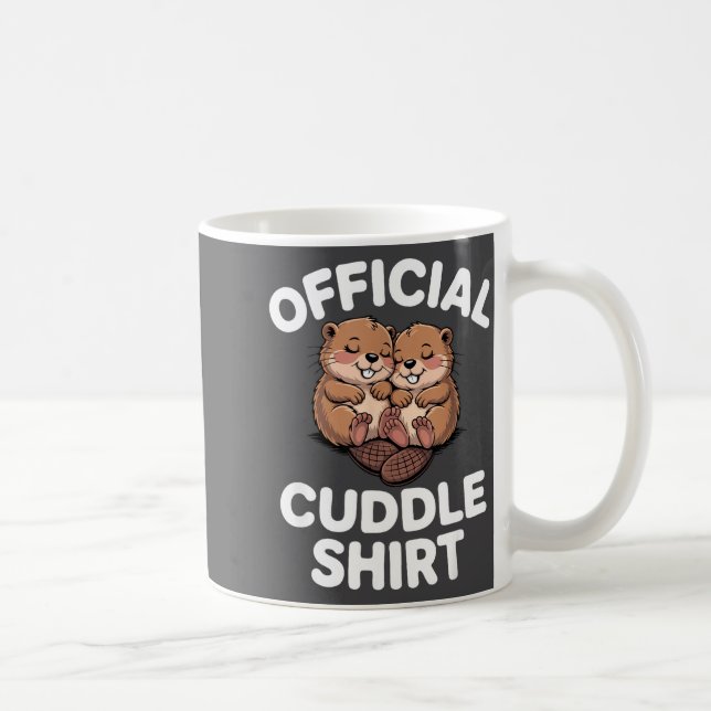 Funny Beavers Hugging Cuddle  Coffee Mug (Right)
