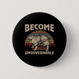 Funny Become Ungovernable Moo Deng Cute Ba Button