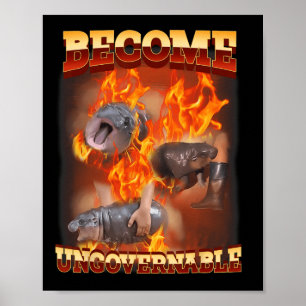 Funny Become Ungovernable Moo Deng In Fire Ba Poster