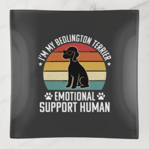 Funny Bedlington Terrier Emotional Support Human R Trinket Tray