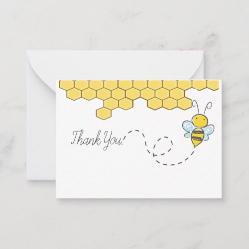 Funny Bee And Honeycomb Thank You Cards