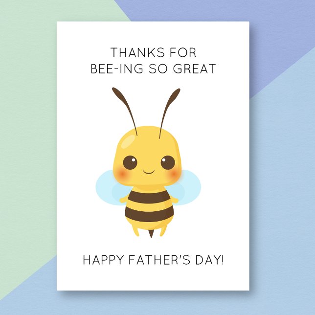 Funny Bee Animal Pun Father's Day Card (Creator Uploaded)