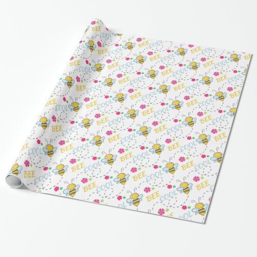 Funny Bee Cool Birthday Wrapping Paper