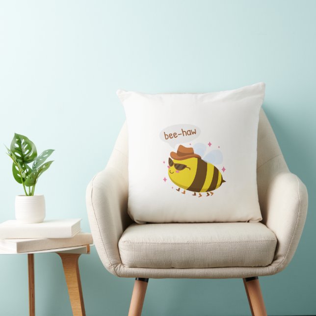 Funny bee cute design throw pillow (Chair)