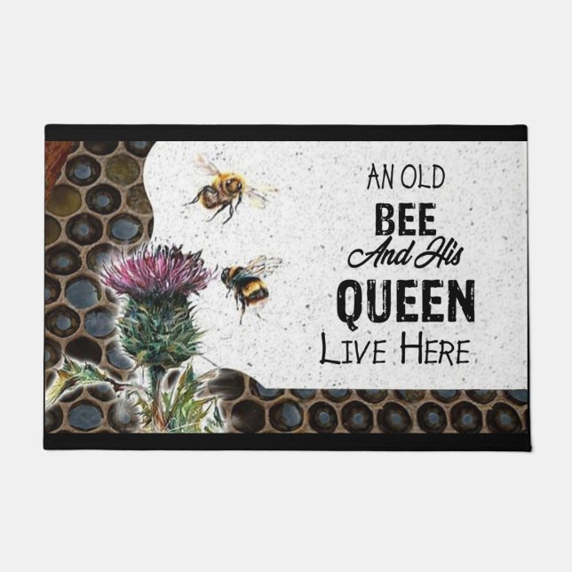 Funny Bee Doormat, Cute Bee Lover Gift, Bee Quote Doormat (Front)