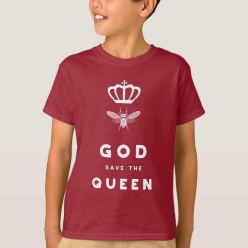 Funny Bee God Save the Queen Nerdy Humor T_Shirt