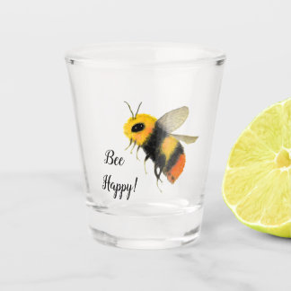 Funny Bee Happy Shot Glass