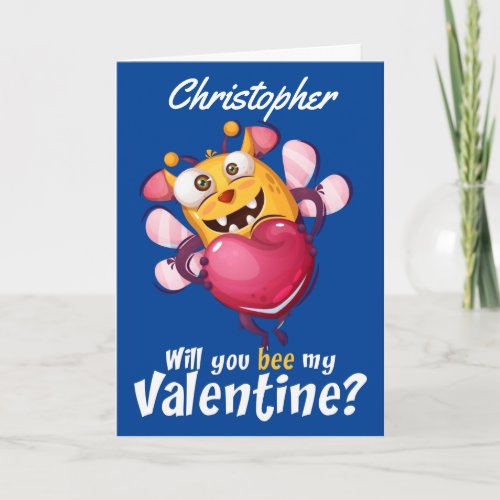 Funny Bee My Valentine Card