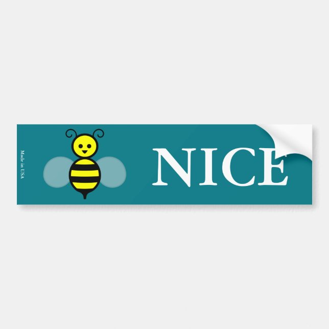 Funny Bee Nice Bumper Sticker (Front)