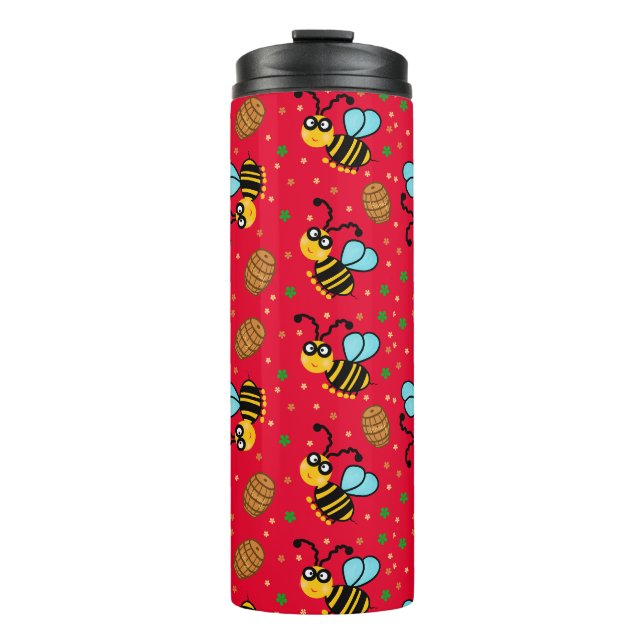 Funny bee pattern thermal tumbler (Front)