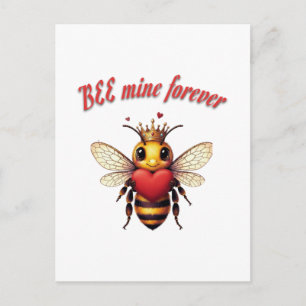 Funny Bee Pun Valentine  Holiday Postcard