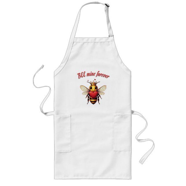 Funny Bee Pun Valentine  Long Apron (Front)