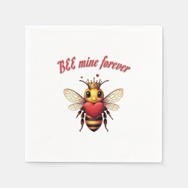 Funny Bee Pun Valentine  Napkins (Front)