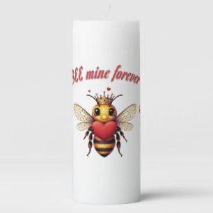 Funny Bee Pun Valentine Pillar Candle