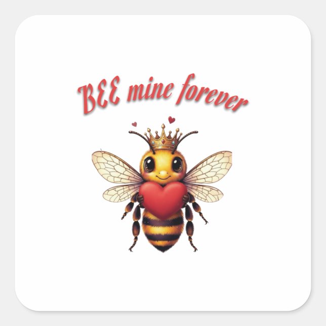 Funny Bee Pun Valentine  Square Sticker (Front)