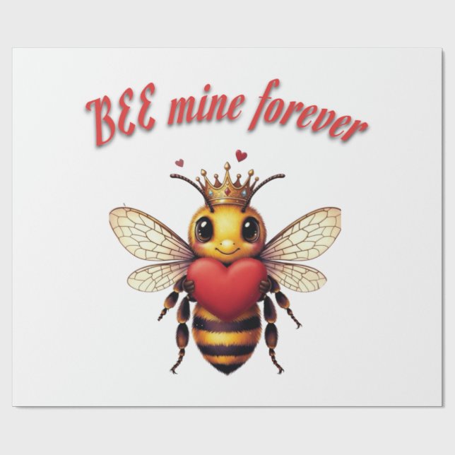 Funny Bee Pun Valentine  Wrapping Paper (Flat)