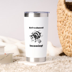 Funny Bee Refreshment Incoming! Classic Cartoon Insulated Tumbler