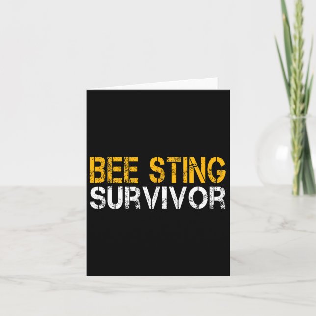Funny Bee Sting Survivor Kids Bee Keeper Get Well  Card (Front)