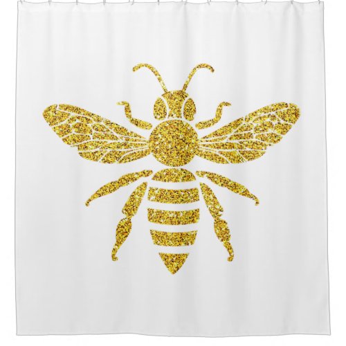 Funny Bee T Shirt gold Bee Girls Loves Bee  Shower Curtain
