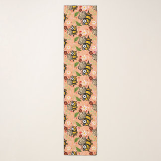 funny bee - tender orange notepad plan scarf