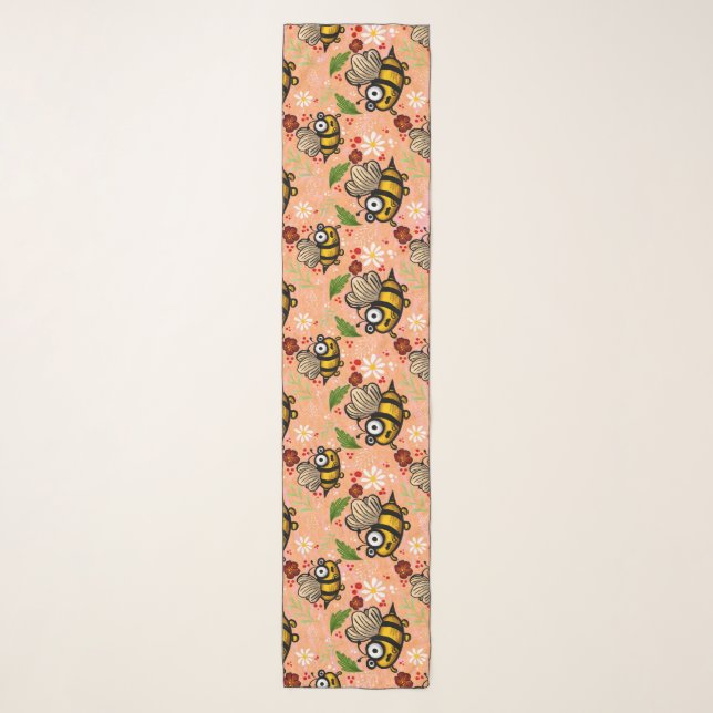 funny bee - tender orange notepad plan scarf (Front)