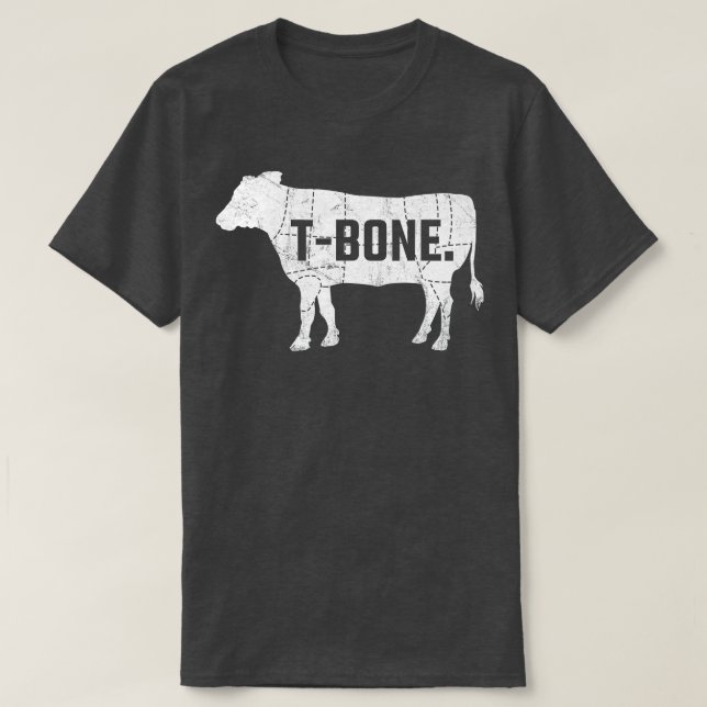 Funny Beef BBQ T-Bone Steak Shirt  (Design Front)