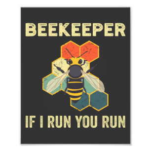 Funny Beekeeper Bee Honeycomb Beekeeping Photo Print