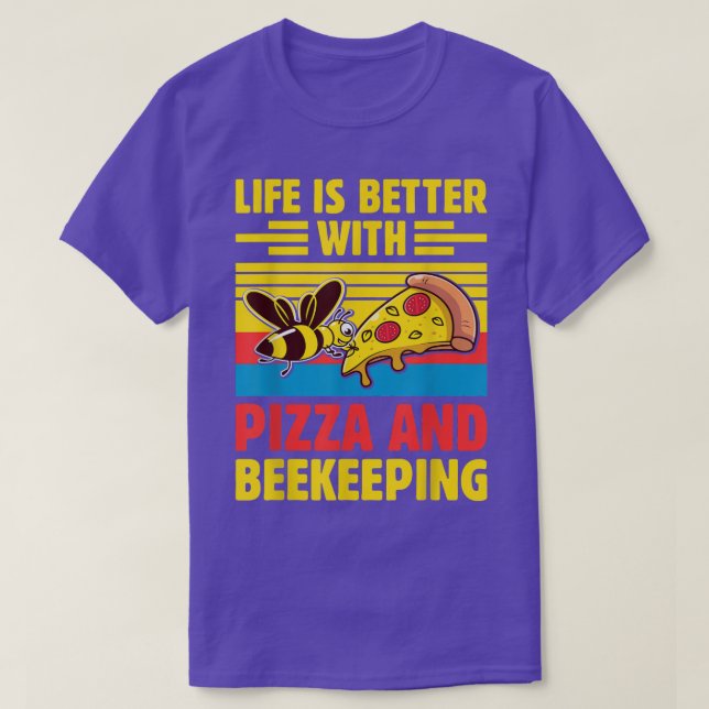 Funny Beekeeper - Pizza Lover Honey Beekeeping Lov T-Shirt (Design Front)