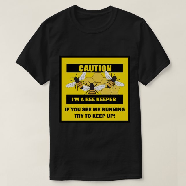 Funny Beekeeper Running Bee Bees Mens T-shirt (Design Front)
