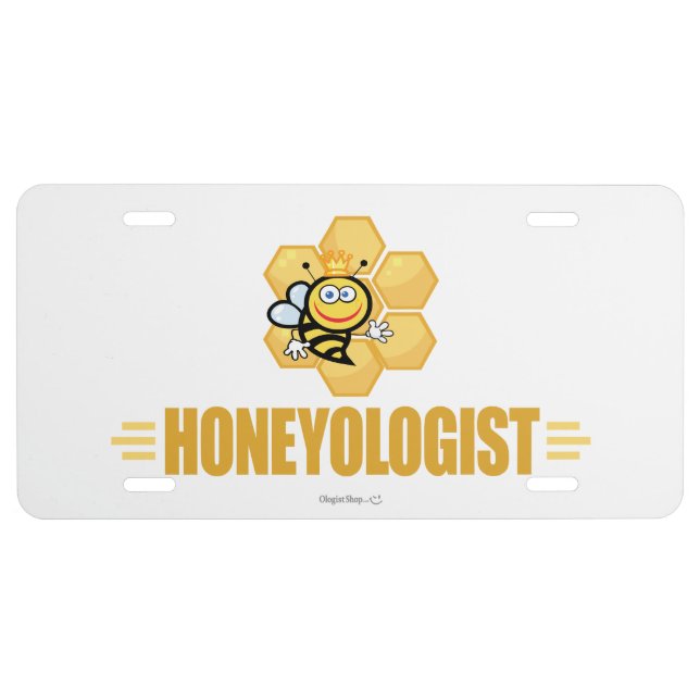 Funny Beekeeping License Plate (Front)