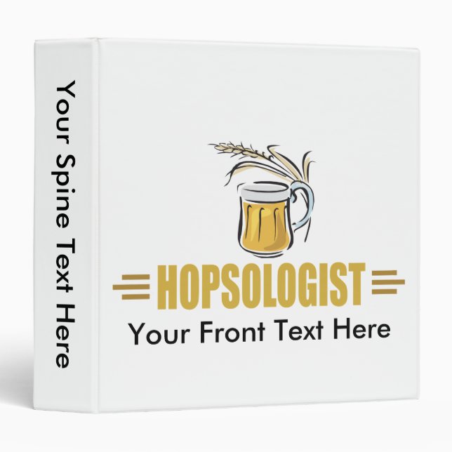 Funny Beer 3 Ring Binder (Front/Spine)