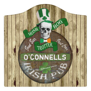 Funny beer barrel Irish pub Door Sign