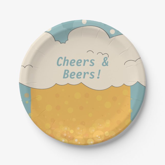 Funny Beer Birthday Paper Plates – Brew Bash Party (Front)