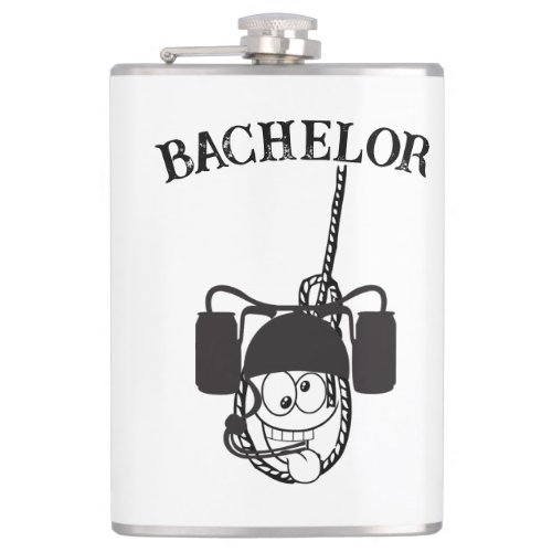 Funny Beer Black and White Bachelor Party Flask