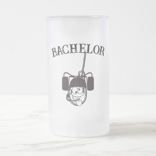 Funny Beer Black and White Bachelor Party Frosted Glass Beer Mug
