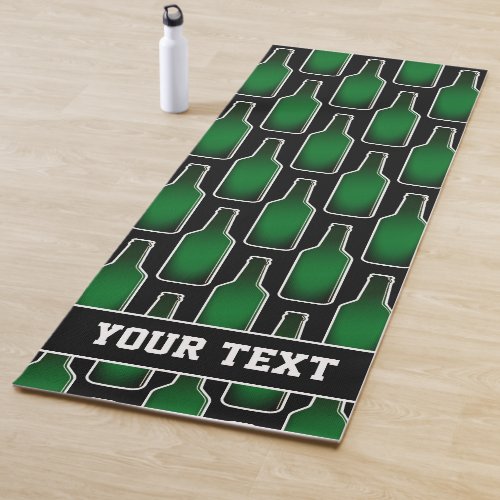 Funny beer bottle print yoga mat with custom name