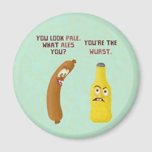 Funny Beer Bratwurst Pun Wurst Pale Ale Magnet