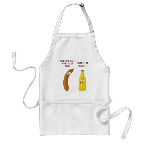 Funny Beer Bratwurst Wurst Pun Pale Ale Joke Adult Apron