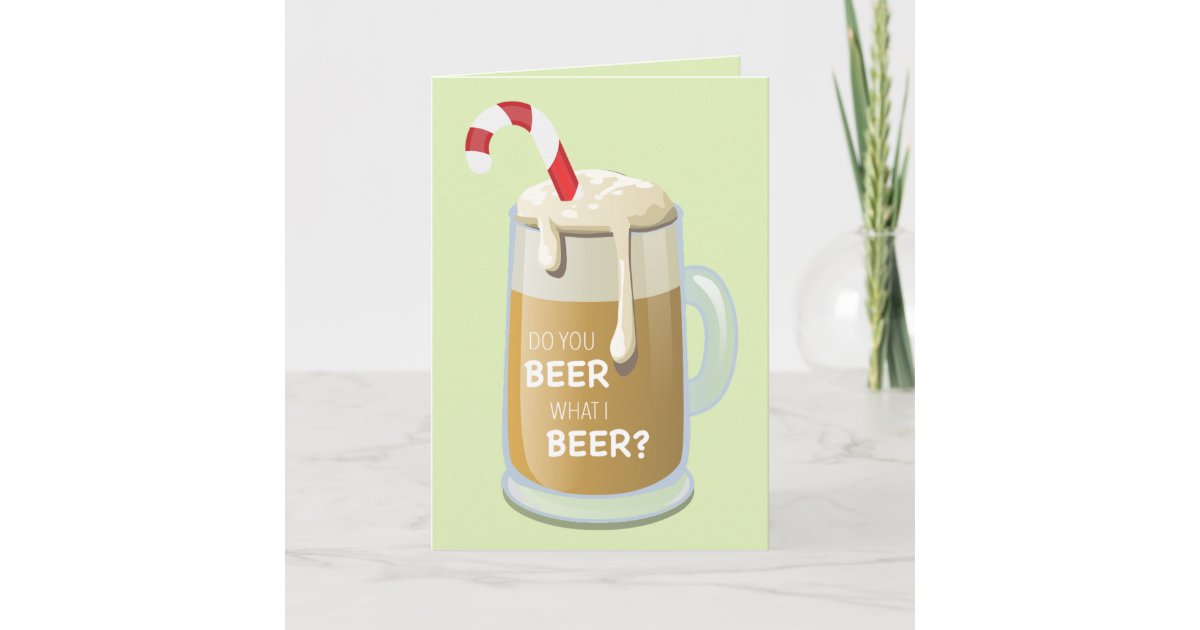 Funny beer Christmas card | Zazzle.com