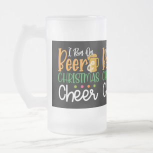 funny beer Christmas cheer Frosted Glass Beer Mug