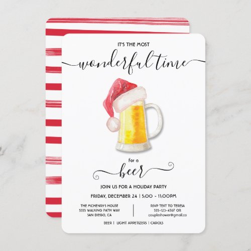 Funny Beer Christmas Holiday Party Invitation