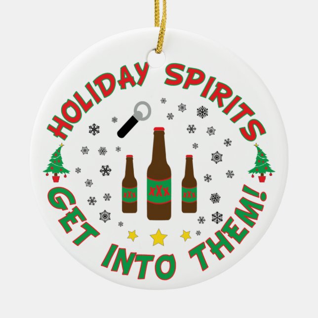 Funny Beer Christmas Ornament (Front)