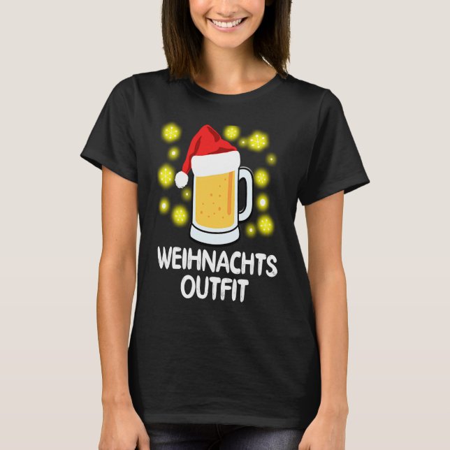 Funny beer Christmas outfit men's motif Christmas  T-Shirt (Front)