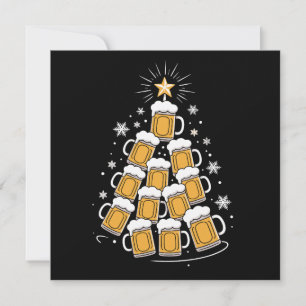 Funny Beer Christmas Tree Holiday Drinking Card