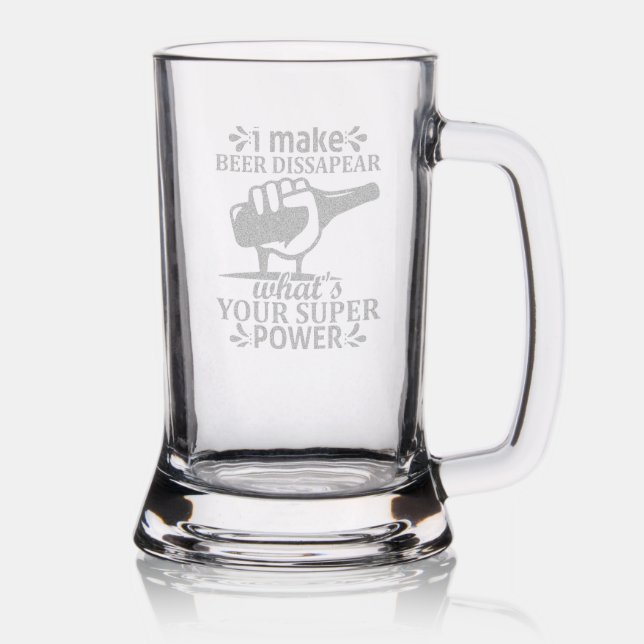 Funny beer disappear word art  stein (Glassware)