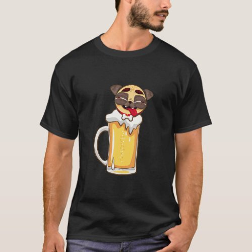 Funny Beer  Dog Owner Pug Beer Pitcher Drinking Ga T_Shirt