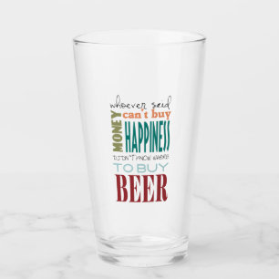 Funny Beer Drinker Humorous Party Time Glass