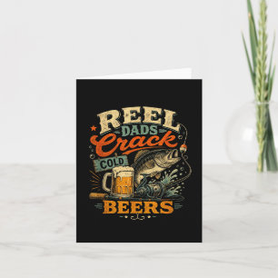 Funny beer drinking fishing dad retro vintage card